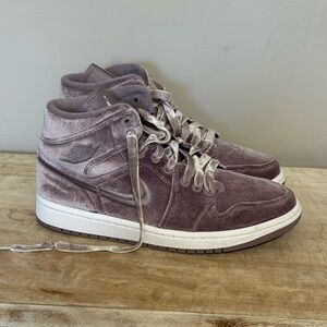 Purple Velvet High-Top Sneakers